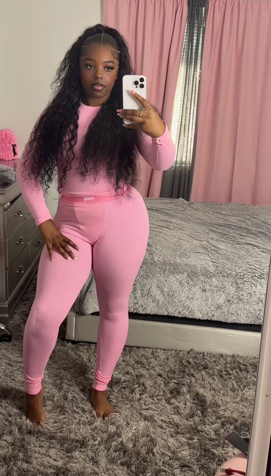 Pink Longsleeve & Leggings Loungewear