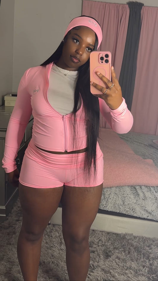 Pink Jacket & Flipover Shorts (Headband Inc)
