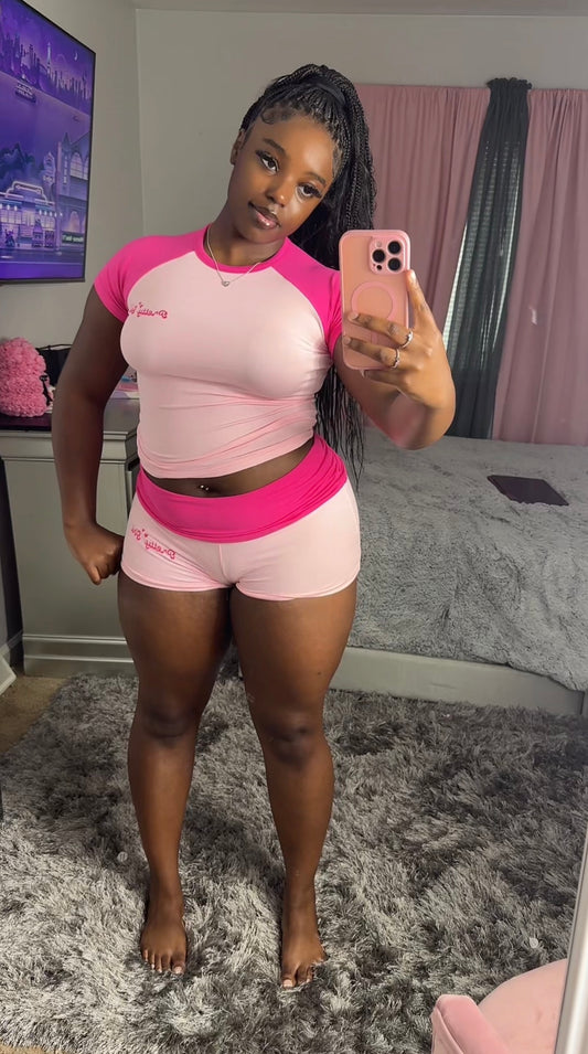 Barbie (Pink) Flip Over Short Set