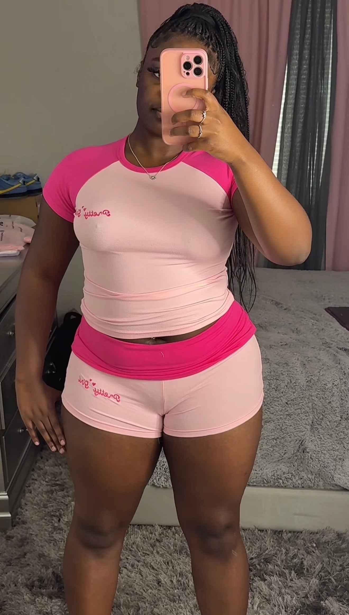 Barbie (Pink) Flip Over Short Set
