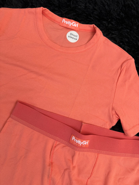 Coral Peach Short Set