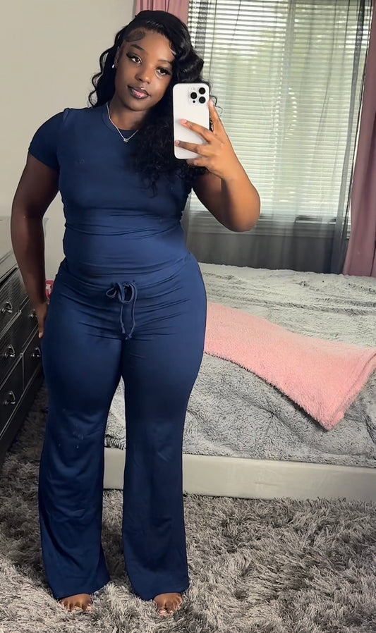 Navy Blue Straight Leg Set