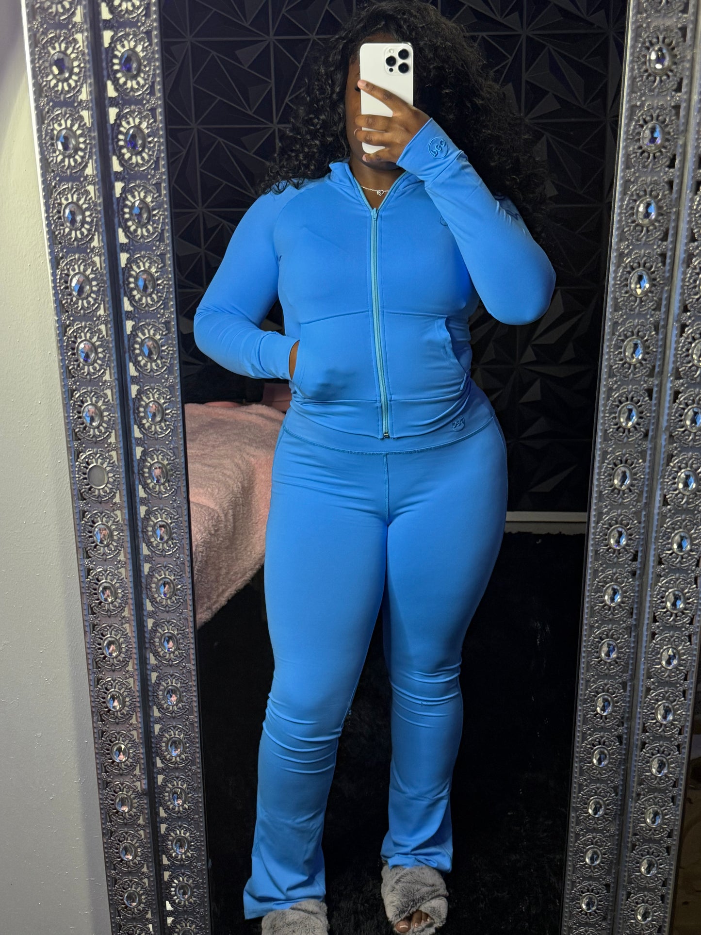Aqua Jacket & Straight Leg Pants
