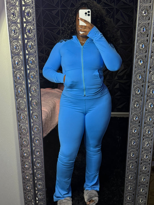Aqua Jacket & Straight Leg Pants