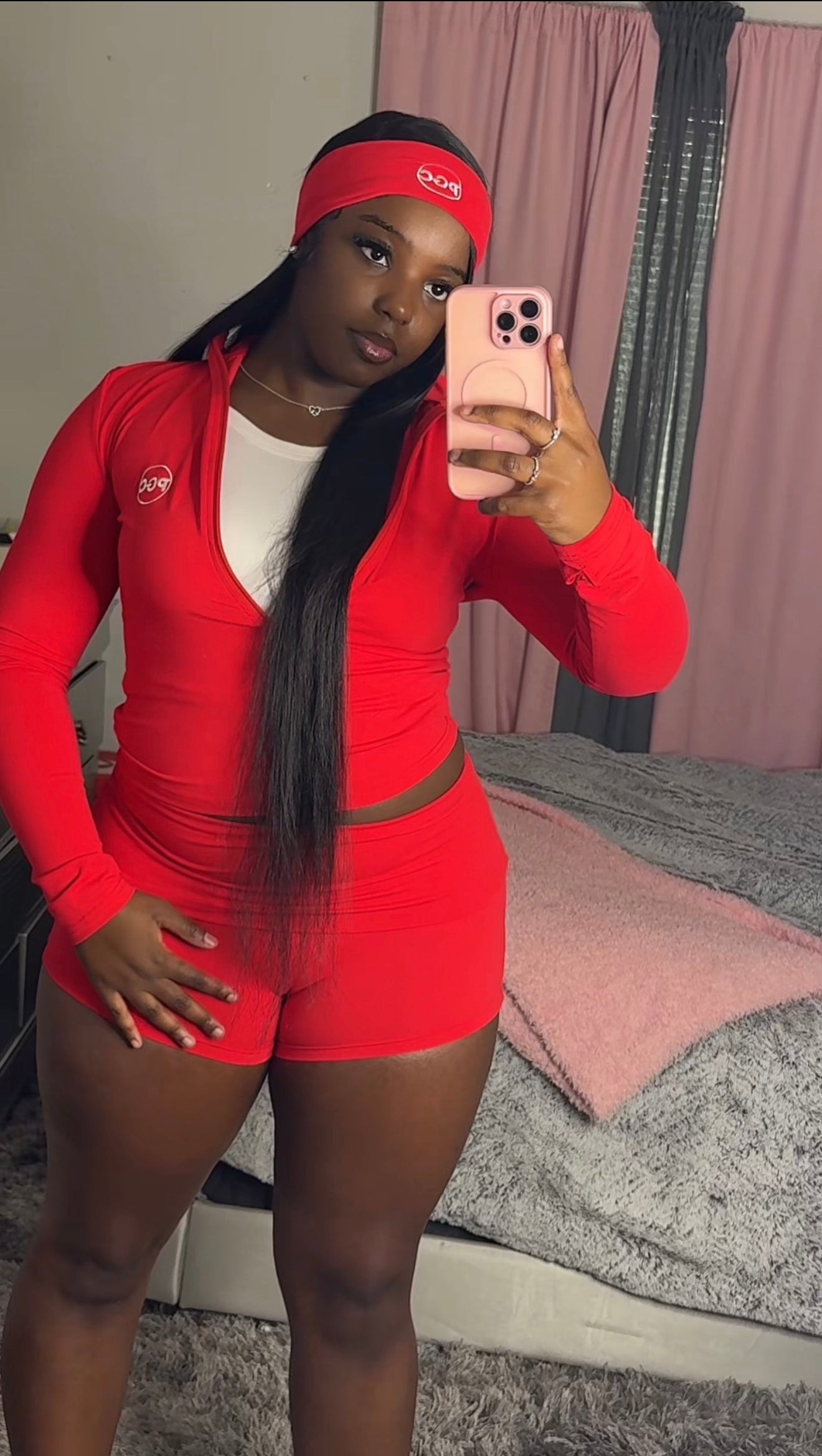 Red Jacket & Flipover Shorts (Headband Inc)