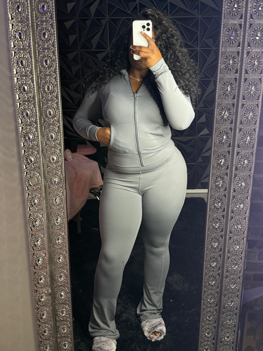 Charcoal Grey Jacket & Straight Leg Pants