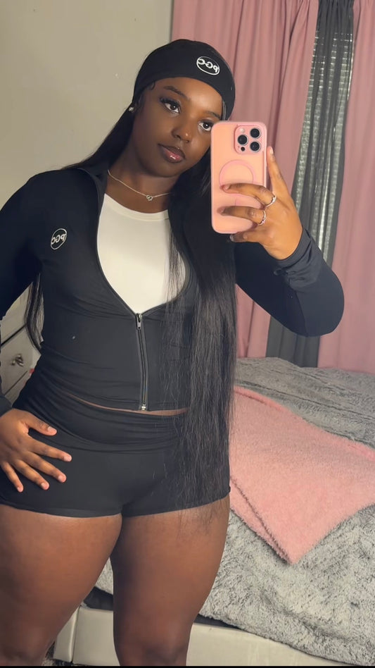 Black Jacket & Flipover Shorts (Headband Inc)